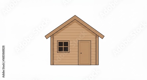 Simple wooden cabin illustration