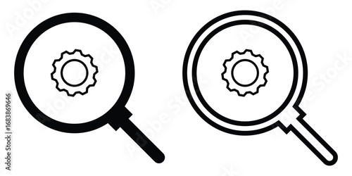  Search object, Lens icon set. Graphical vector illustration of zoom icon. Gearbox icon isolated zoom lens icon set. Vector magnifying glass icon set on white background. EPS 10. 