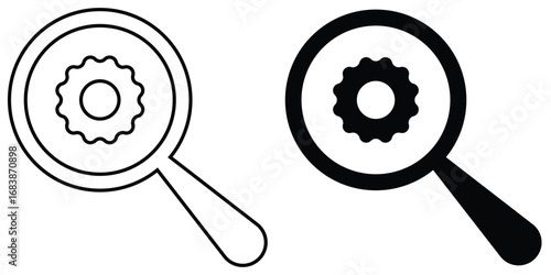  Search object, Lens icon set. Graphical vector illustration of zoom icon. Gearbox icon isolated zoom lens icon set. Vector magnifying glass icon set on white background. EPS 10. 