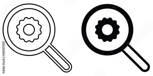  Search object, Lens icon set. Graphical vector illustration of zoom icon. Gearbox icon isolated zoom lens icon set. Vector magnifying glass icon set on white background. EPS 10. 