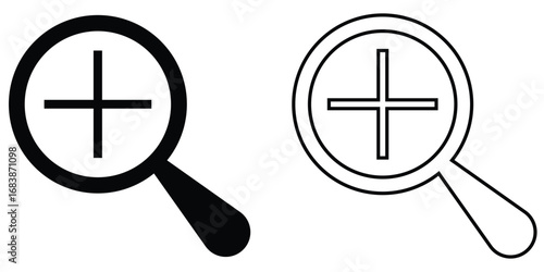 Search object, Lens icon set. Graphical vector illustration of zoom icon. math icon isolated zoom lens icon set. Vector magnifying glass icon set on white background. 