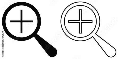 Search object, Lens icon set. Graphical vector illustration of zoom icon. math icon isolated zoom lens icon set. Vector magnifying glass icon set on white background. 