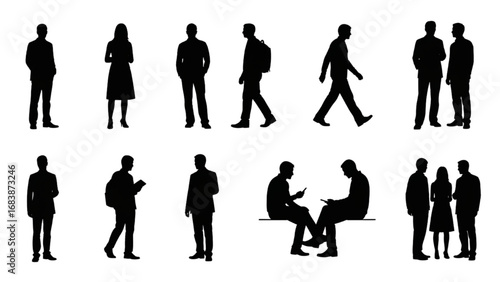 CAD People Vector Set | Outdoor Human Figures Isolated on White Background for Architecture and Landscape Design