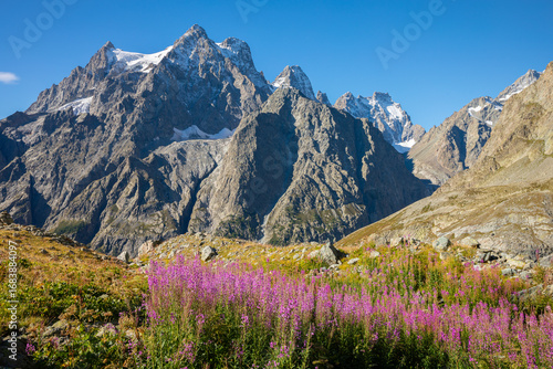 Obraz na płótnie Randonnée autour du Mont Pelvoux au Parc national des Écrins