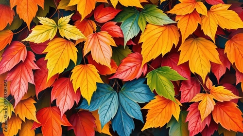 Wallpaper Mural Vibrant autumn leaves in stunning colors for seasonal designs, backgrounds, and decorative uses Torontodigital.ca