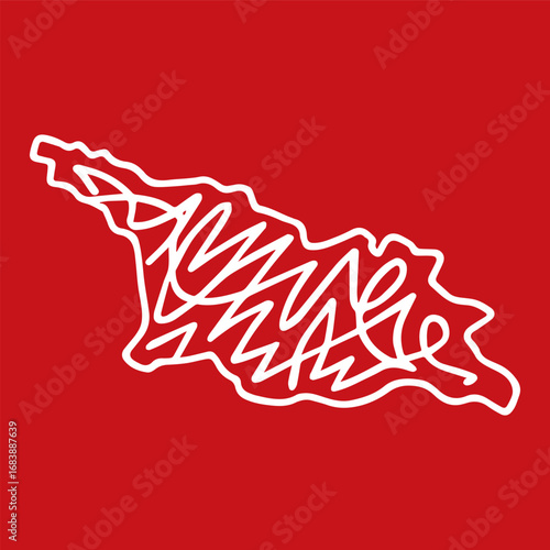 Abstract Scribble Map of Georgia.