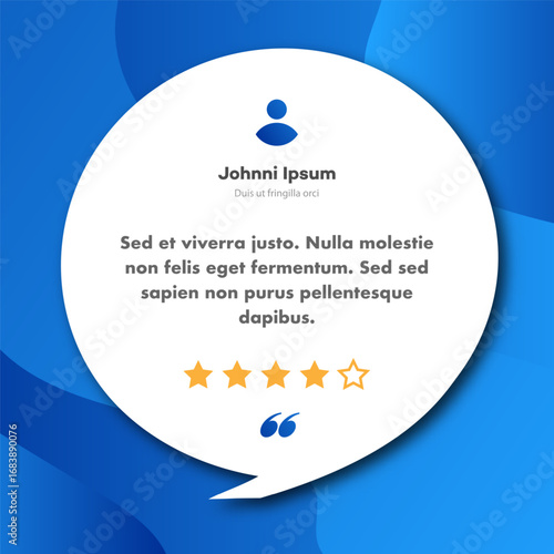 Feedback box on trendy background, bubble testimonial banner, quote, infographic. Social media post template vector 10 eps