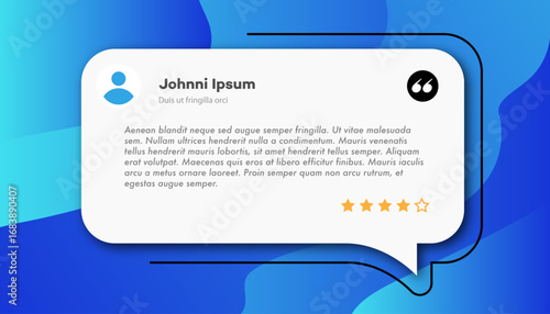 Feedback box, bubble testimonial banner, quote, infographic. Social media post template vector 10 eps