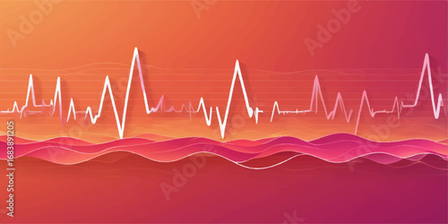 A vibrant green line on a medical monitor illustrates a steady heartbeat, showing the rhythmic pulse of life