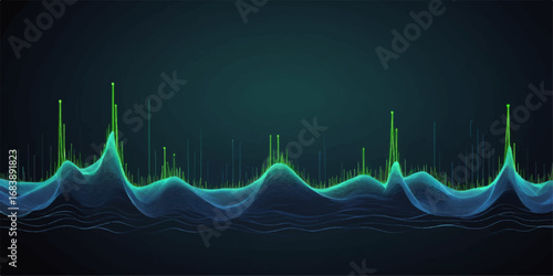 Abstract blue wave with medical heartbeat line and cardiogram vector illustration