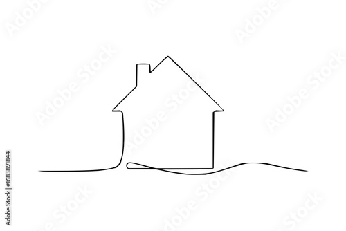Charming minimalist house outline symbolizing home, comfort, and real estate aspirations