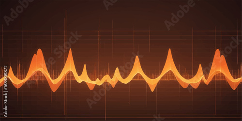 EKG of a healthy human heartbeat on a medical monitor with a wavy line graph