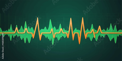 A green EKG line illustrating a steady heartbeat on a hospital monitor, a symbolic pulse of life and health