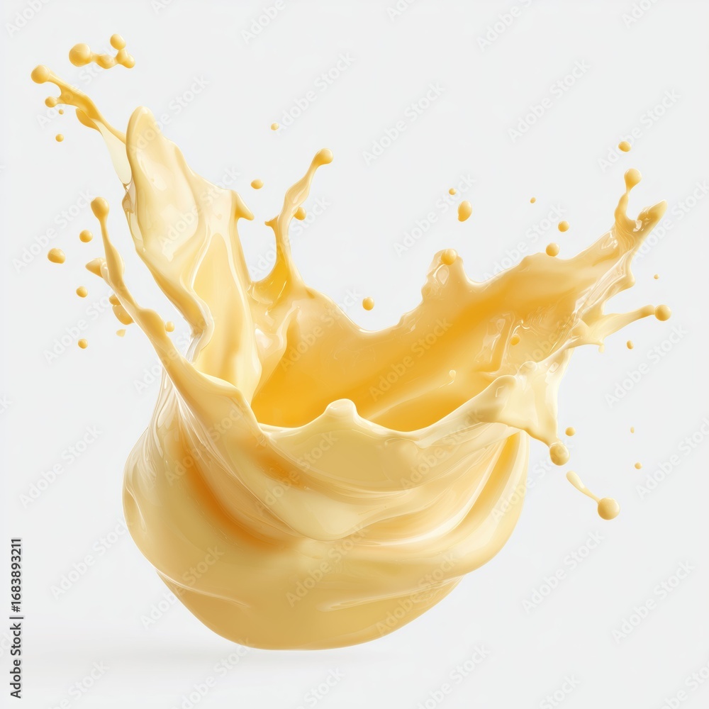 Fototapeta premium Stunning Yellow Liquid Splash Art , PNG isolated cut out image
