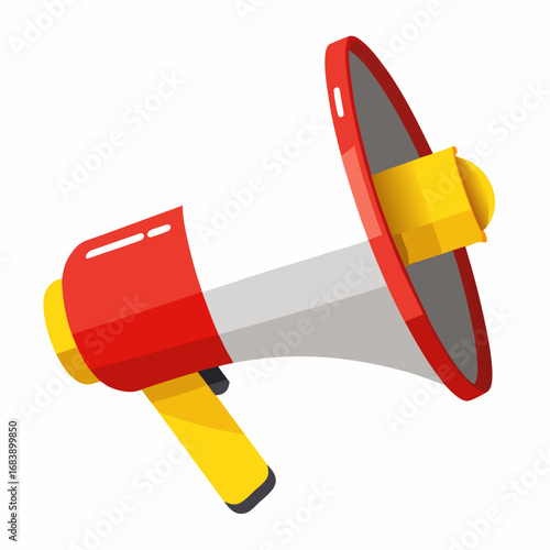 Flat design vector megaphone illustration for announcements and promotions