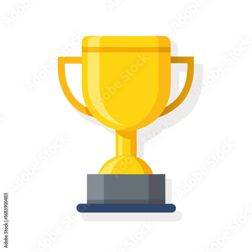 Golden trophy vector illustration flat design for sports and achievement celebrations