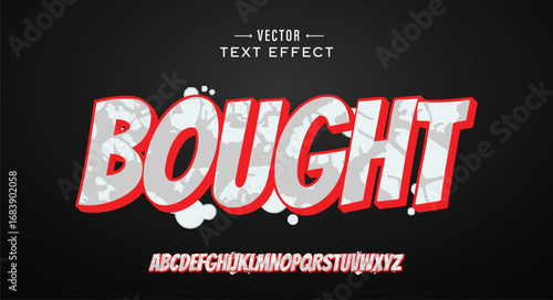 Bought, Colorful graffiti editable text style effect. Vector text effect with paint wall concept.	