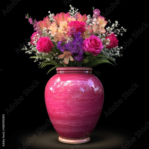 Vase of Pink Flowers