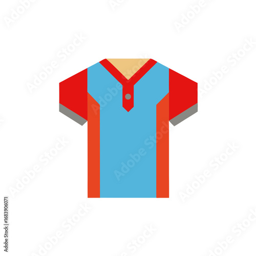 Polo Shirt Flat Vector Illustration, Casual Sportswear, Summer Fashion Clothing Clipart