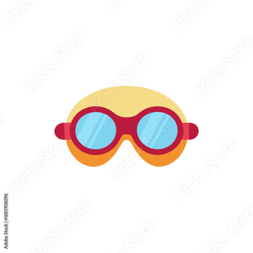Swimming Goggles Flat Vector Illustration, Pool Eyewear, Sports Accessory Clipart