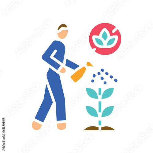 
herbicide black line icon for digital and print projects.