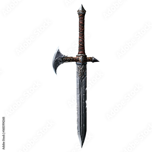 Barbarian weapon isolated on transparent background