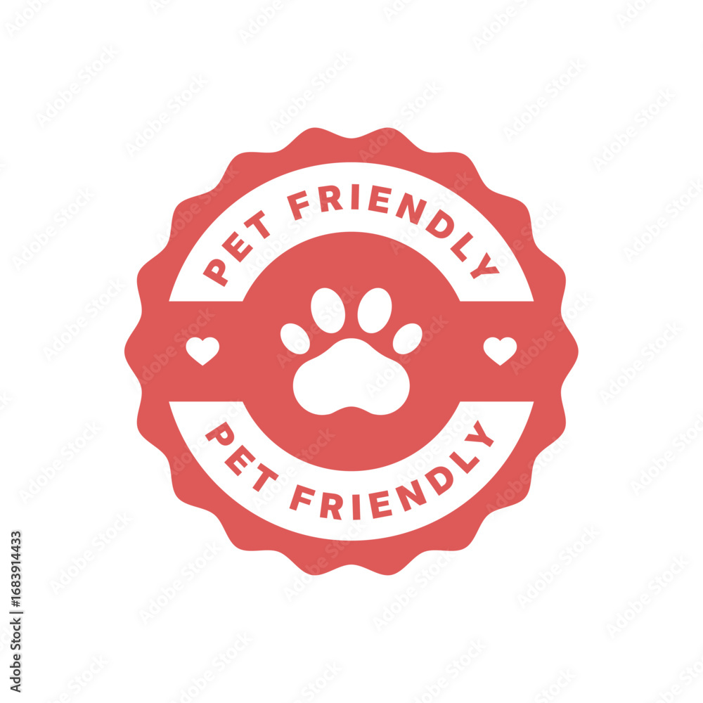 Obraz premium Pet friendly round vector badge