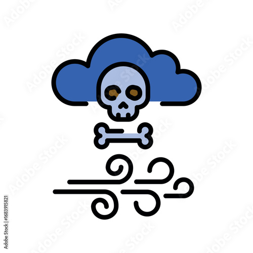 pesticide drift black line icon for digital and print projects.