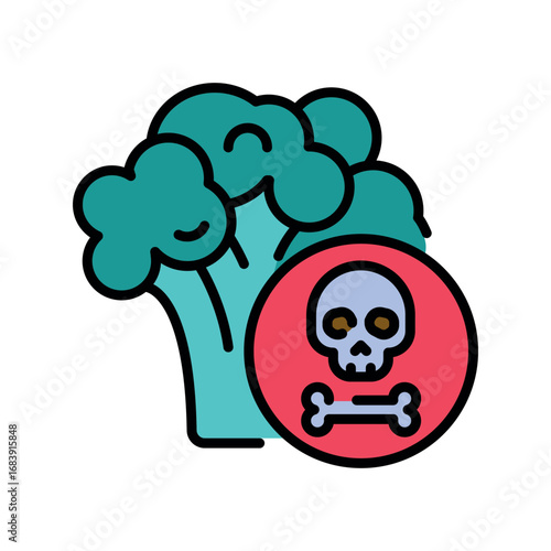 pesticide residue black line icon for digital and print projects.