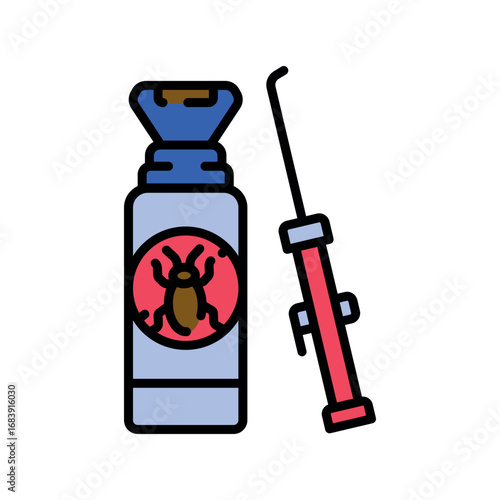 insecticide black line icon for digital and print projects.