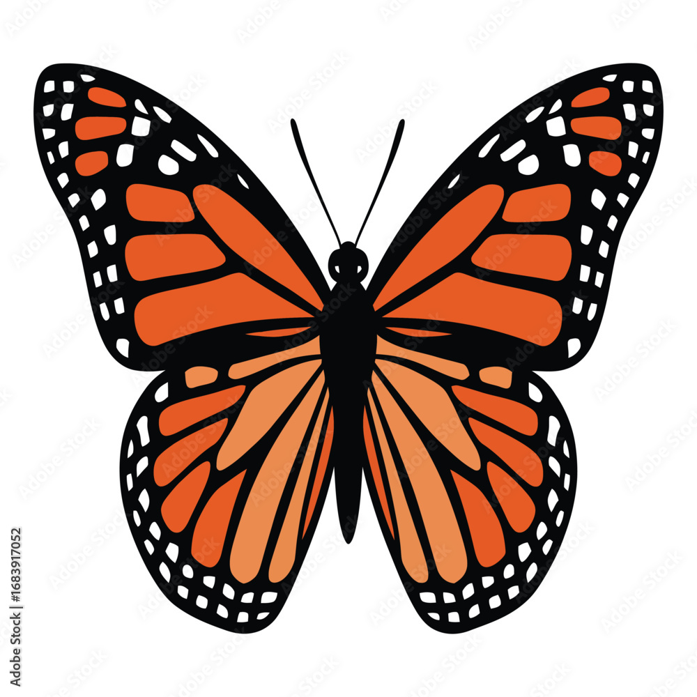 Fototapeta premium Vibrant Monarch Butterfly Illustration A Colorful Insect Design