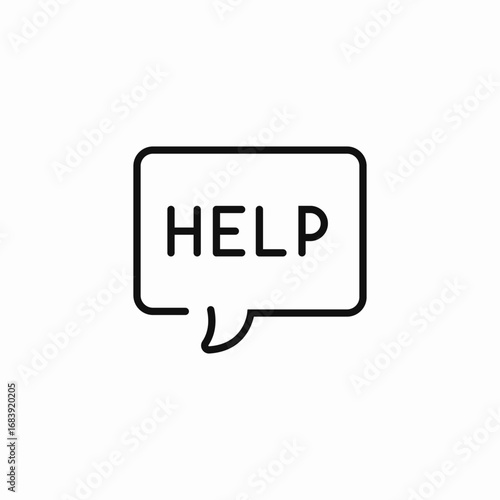 speech bubble help icon sign vector