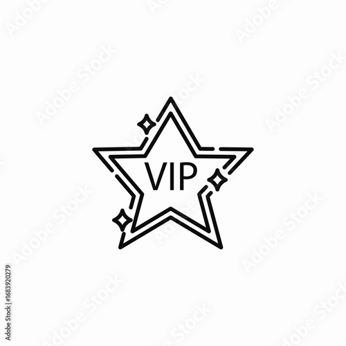 star with vip icon sign vector