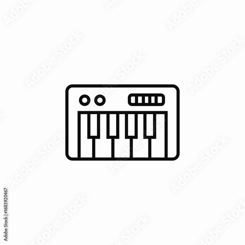synthesizer electronic piano icon sign vector