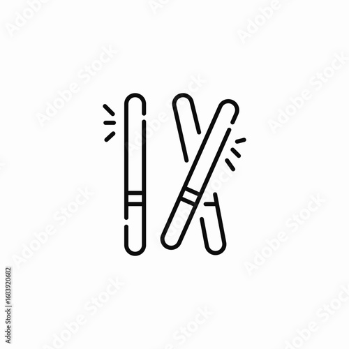 two glowing sticks icon sign vector