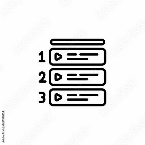 video playlist icon sign vector