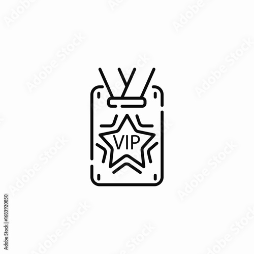 vip badge card icon sign vector