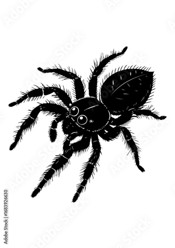 Detailed Silhouette of a Tarantula Spider