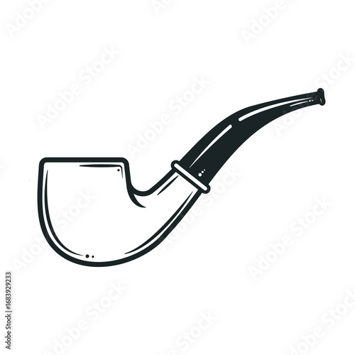 Vintage Smoking Pipe Vector – Classic Tobacco Cigar Pipe Illustration Line art 