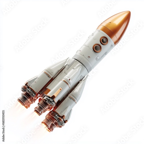 Rocket launching with fire and smoke