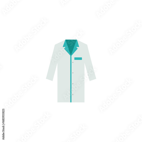 Lab Coat Flat Vector Illustration, Science Clothing, Medical Research Uniform Clipart