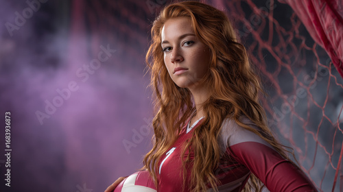 Redhead volleyball player