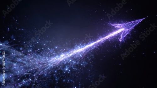 Forward Momentum: A luminous purple arrow streaks across a dark, starry background, symbolizing progress and direction.