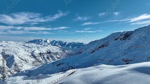 Wallpaper Mural Valle Nevado in Chile, ski mountain. Aerial view. Torontodigital.ca