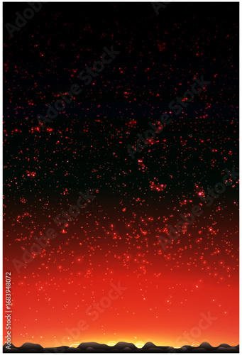 abstract red background with stars, sunrise moment background