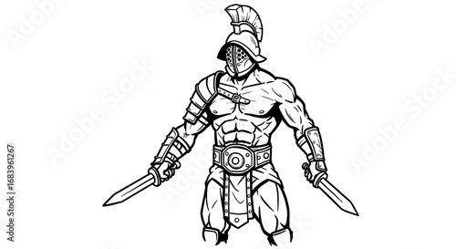 Obraz na płótnie Roman gladiator drawing