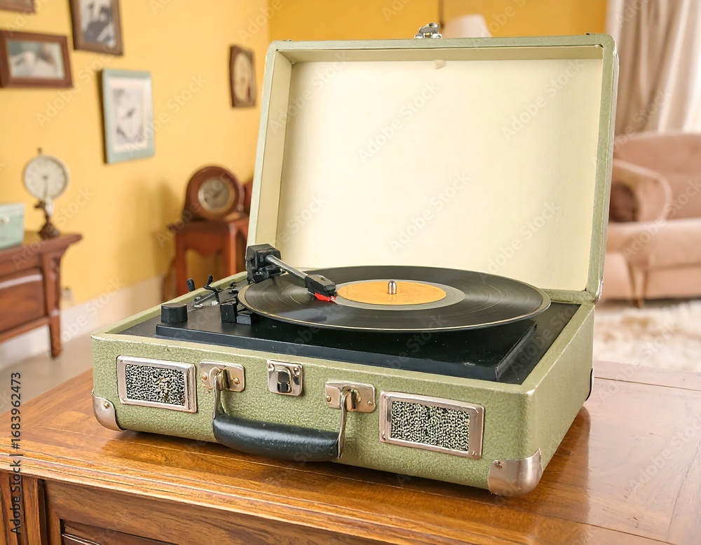 Obraz premium Vintage record player in a case