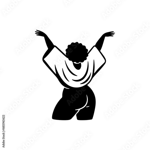Black Silhouette of a South African Woman on a Confident Pose