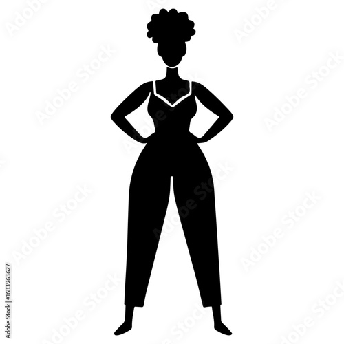 Black Silhouette of a South African Woman on a Confident Pose