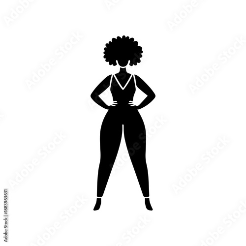 Black Silhouette of a South African Woman on a Confident Pose